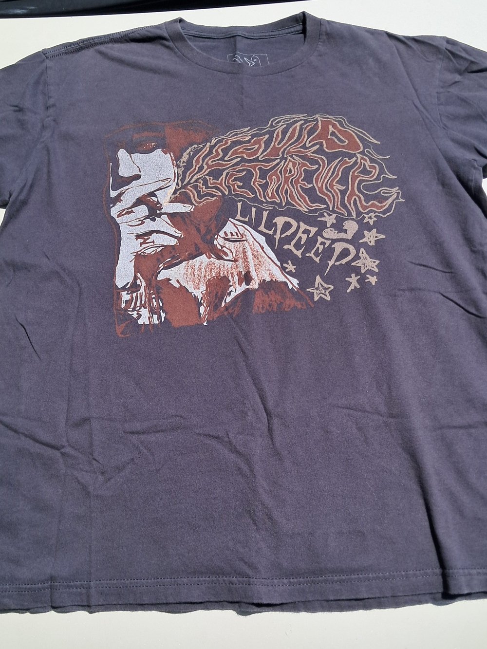 Official Lil Peep Merch Short Sleeve Graphic Tee in Charcoal
